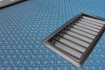 INO Design 96inch Oval Poker Table Detachable Armrest Chip Tray Blue Speed Cloth Surface Stainless Steel Pedestal Base