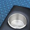 INO Design 96inch Oval Poker Table Detachable Armrest Chip Tray Blue Speed Cloth Surface Stainless Steel Pedestal Base