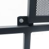 48.5"x 31"Iron Three-Panel Folding Fireplace Screen with 4 Pieces Fireplace Tools Set,Black
