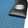 INO Design 96inch Oval Poker Table Detachable Armrest Chip Tray Blue Speed Cloth Surface Stainless Steel Pedestal Base