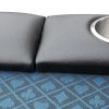 INO Design 96inch Oval Poker Table Detachable Armrest Chip Tray Blue Speed Cloth Surface Stainless Steel Pedestal Base