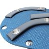 INO Design 96inch Oval Poker Table Detachable Armrest Chip Tray Blue Speed Cloth Surface Stainless Steel Pedestal Base