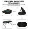 70.8" Folding Poker Table 8 Player Card Table with 8 Cup Holder for Texas Casino, Green