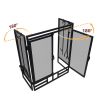 48.5"x 31"Iron Three-Panel Folding Fireplace Screen with 4 Pieces Fireplace Tools Set,Black