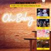 VEVOR Oh Baby Neon Sign for Wall Decor, with Remote Control and Dimmable Switch for Baby Shower decorations, Birthday Party, Wedding Decor