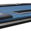 INO Design 96inch Oval Poker Table Detachable Armrest Chip Tray Blue Speed Cloth Surface Stainless Steel Pedestal Base