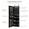 Wall and Door Mounted Mirrored Jewelry Cabinet with Lights